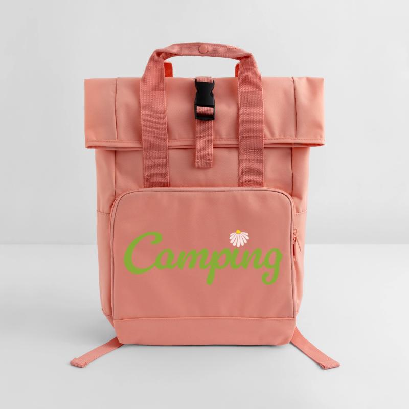 Citations de camping-campeur de fleurs de camping Vie estivale en van de loisir Sac à dos Roll Top à deux anses