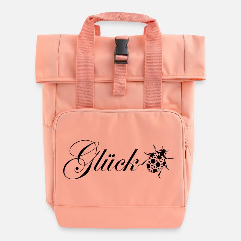 Luck / Ladybug / Lucky Charm - Roll Top Backpack with Two Handles - chintz rose