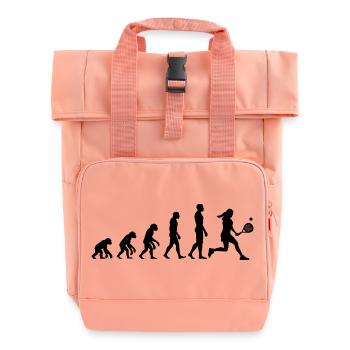 Padel Evolution, Vom Affen zur Padel Queen - Rolltop Rucksack mit zwei Griffen - Chintzrosa - Vorne