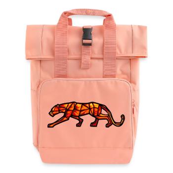 Geometrisches Design des Pantherfeuers - Rolltop Rucksack mit zwei Griffen - Chintzrosa - Vorne