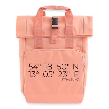 Koordinaten Stralsund - Rolltop Rucksack mit zwei Griffen - Chintzrosa - Vorne