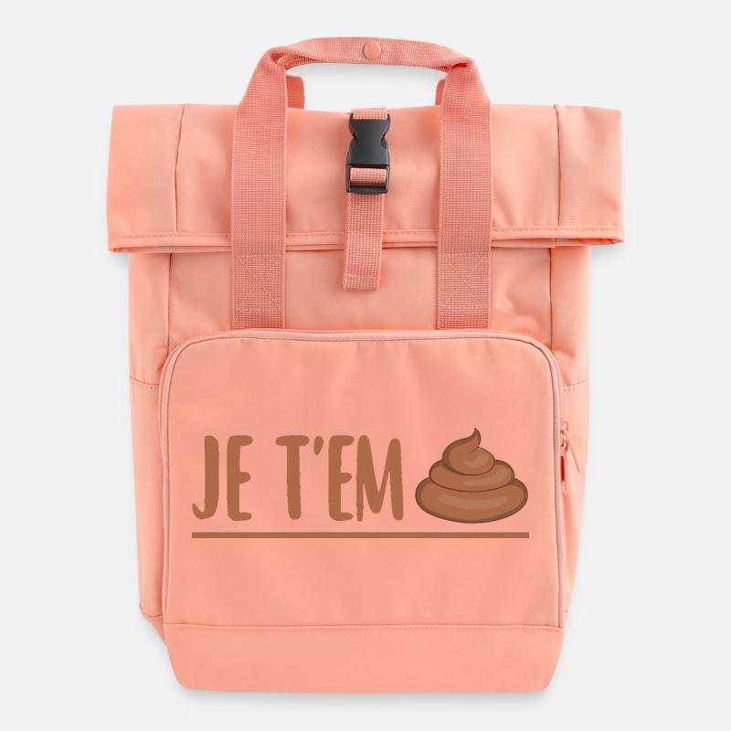 Du bist mir egal - Rolltop Rucksack mit zwei Griffen - Chintzrosa