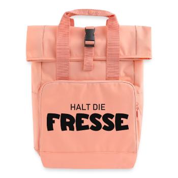 Halt die Fresse - Cooler Spruch - Rolltop Rucksack mit zwei Griffen - Chintzrosa - Vorne