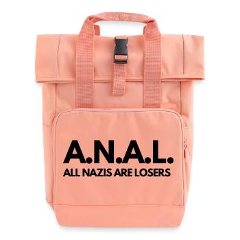 A.N.A.L. All N*zis are Loser!  - Rolltop Rucksack mit zwei Griffen - Chintzrosa - Vorne