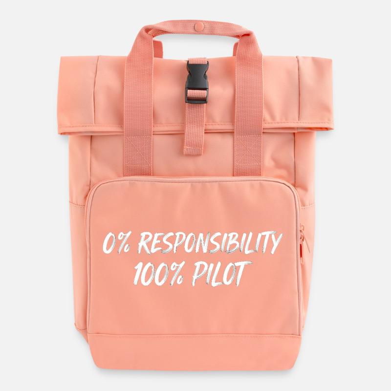 0% Responsibility 100% Pilot - Roll Top Backpack with Two Handles - chintz rose