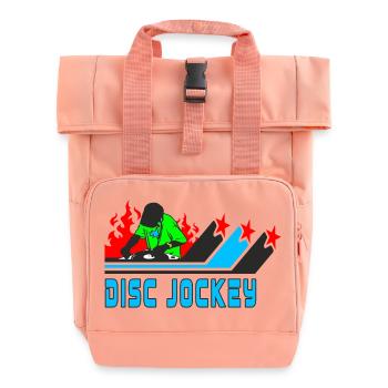 Disc Jockey / DJ / Geschenk / Geschenkidee - Rolltop Rucksack mit zwei Griffen - Chintzrosa - Vorne