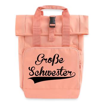 Große Schwester - Rolltop Rucksack mit zwei Griffen - Chintzrosa - Vorne