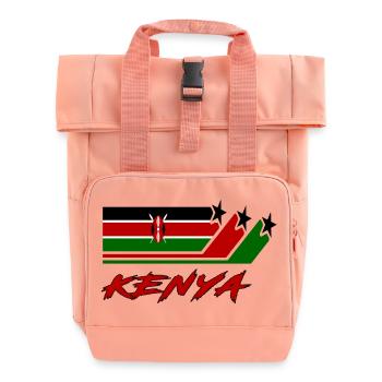 Kenia Flagge / Kenya Geschenk Nationalflagge - Rolltop Rucksack mit zwei Griffen - Chintzrosa - Vorne