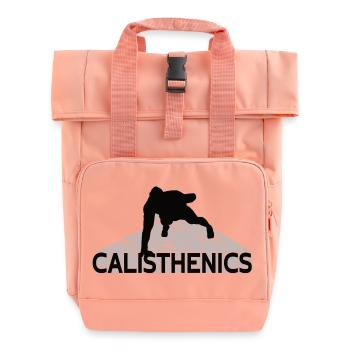 Calisthenics – Street Workout Design - Roll Top Backpack with Two Handles - chintz rose - Front