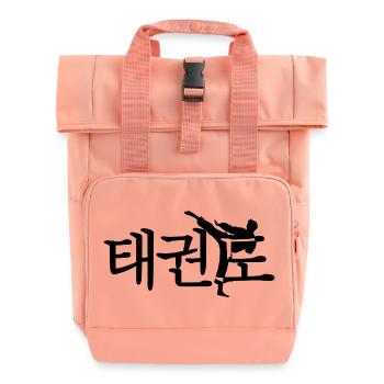 Classic Taekwondo Design Simple Powerful - Roll Top Backpack with Two Handles - chintz rose - Front