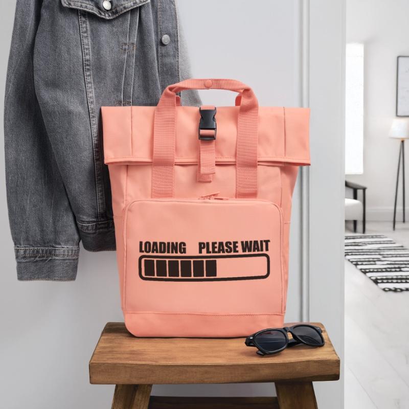 Loading wait a while Roll Top Backpack with Two Handles