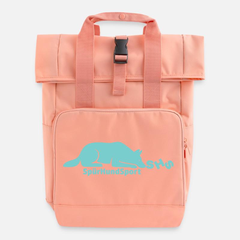 SHS logo mint - Roll Top Backpack with Two Handles - chintz rose