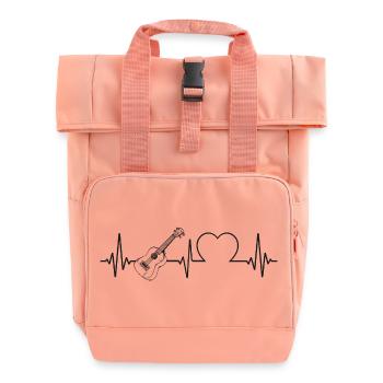 Hawaiian Ukulele Uke Heartbeat - Rolltop Rucksack mit zwei Griffen - Chintzrosa - Vorne