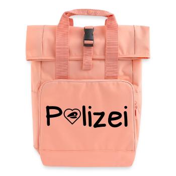Polizei Liebe Polizist Polizisten Cops Geschenk - Rolltop Rucksack mit zwei Griffen - Chintzrosa - Vorne