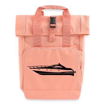 motor Yacht - Roll Top Backpack with Two Handles - chintz rose - Front