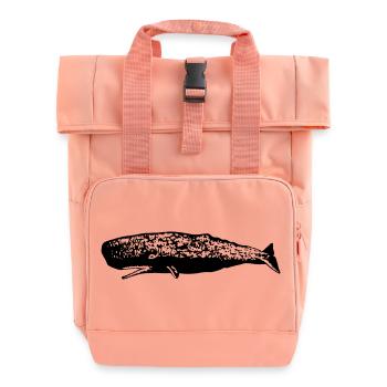 Sperm whale - Roll Top Backpack with Two Handles - chintz rose - Front