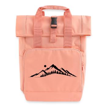Mountain horizon - Roll Top Backpack with Two Handles - chintz rose - Front