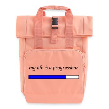 my life is a progressbar - Rolltop Rucksack mit zwei Griffen - Chintzrosa - Vorne