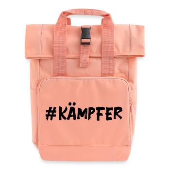 # Kämpfer - Glücksbringer Mut Kraft - Rolltop Rucksack mit zwei Griffen - Chintzrosa - Vorne