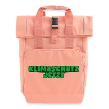 Klimaschutz jetzt - Rolltop Rucksack mit zwei Griffen - Chintzrosa - Vorne