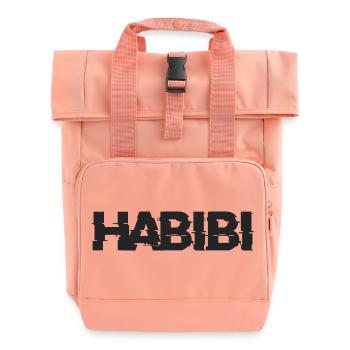 Habibi Schriftzug - Rolltop Rucksack mit zwei Griffen - Chintzrosa - Vorne