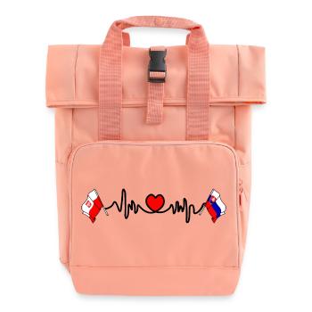 Cardio Herz Flagge Polen, Slowakei - Rolltop Rucksack mit zwei Griffen - Chintzrosa - Vorne