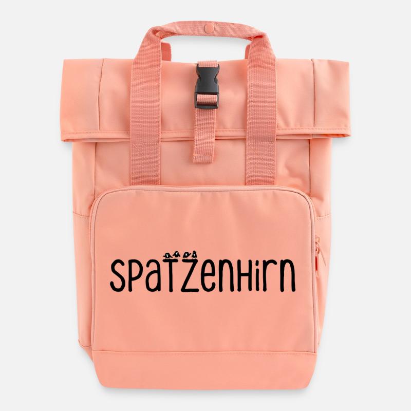 Sparrow Brain - Roll Top Backpack with Two Handles - chintz rose