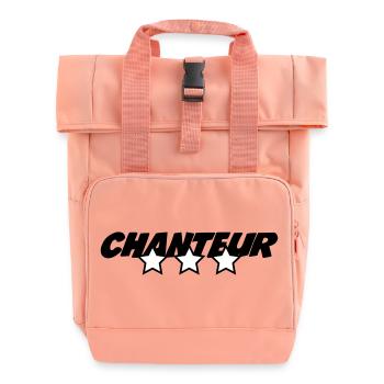 Singer – music, stage, passion, voice, performance - Roll Top Backpack with Two Handles - chintz rose - Front
