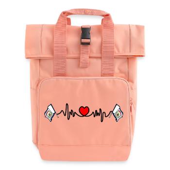 Heart rate cardio for West Virginia - Roll Top Backpack with Two Handles - chintz rose - Front