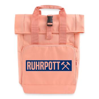 Ruhrpott - Ruhr Pott - Zeche - Zollverein - NRW - Rolltop Rucksack mit zwei Griffen - Chintzrosa - Vorne
