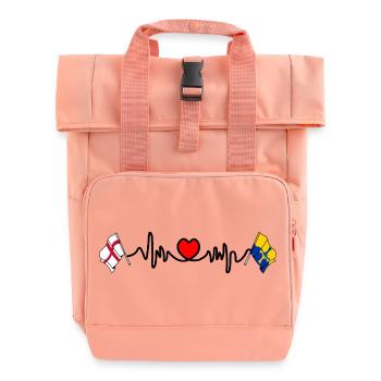 Durham & England-Flagge - Rolltop Rucksack mit zwei Griffen - Chintzrosa - Vorne