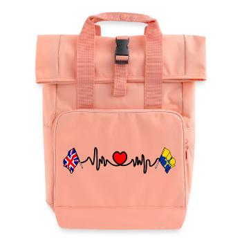 Herzfrequenz in Durham & UK - Rolltop Rucksack mit zwei Griffen - Chintzrosa - Vorne