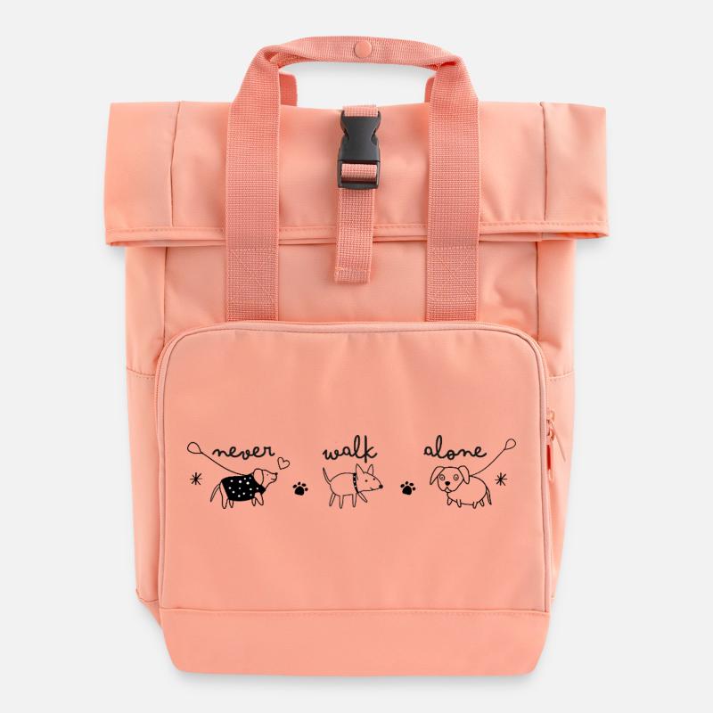 never walk alone - Roll Top Backpack with Two Handles - chintz rose