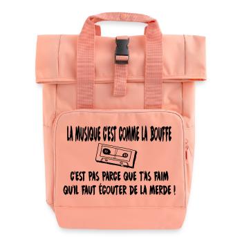 La musique c'est comme la bouffe - Sac à dos Roll Top à deux anses - rose liberty - Devant