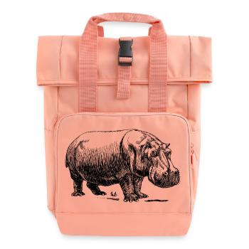 hippo - Roll Top Backpack with Two Handles - chintz rose - Front