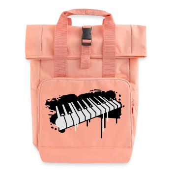 Klaviertasten Graffiti - Rolltop Rucksack mit zwei Griffen - Chintzrosa - Vorne