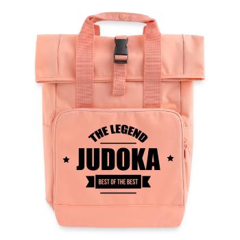 Judo / Judoka / Sport / Fight / Fighter / Strong - Roll Top Backpack with Two Handles - chintz rose - Front