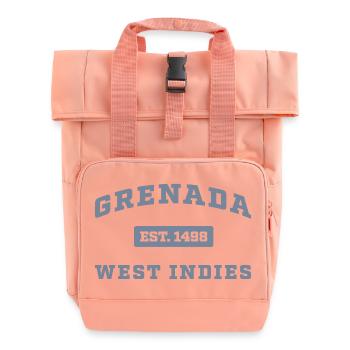 Grenada West Indies Est. 1498 - Roll Top Backpack with Two Handles - chintz rose - Front