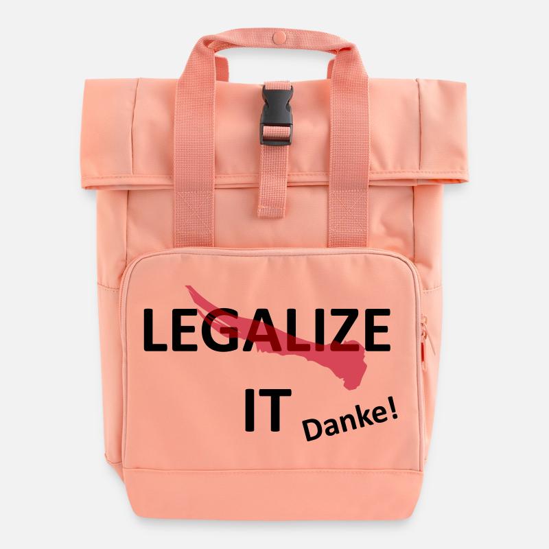 Cannabis Marijuana Legalization - Roll Top Backpack with Two Handles - chintz rose