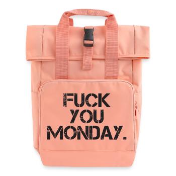 Fick dich Montag - Rolltop Rucksack mit zwei Griffen - Chintzrosa - Vorne