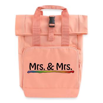 Mariage lesbien - Rainbow Mrs et Mrs - Sac à dos Roll Top à deux anses - rose liberty - Devant