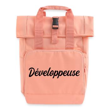 Développeuse Web Code Logiciel Application Tech - Sac à dos Roll Top à deux anses - rose liberty - Devant