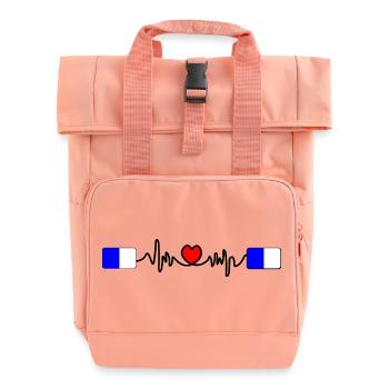 Spa Racing Heartbeat - Roll Top Backpack with Two Handles - chintz rose - Front