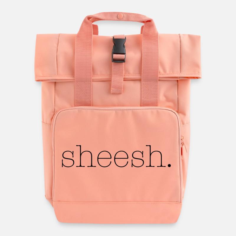 shizz  - Roll Top Backpack with Two Handles - chintz rose