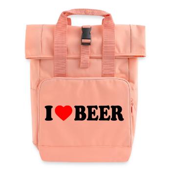 I love beer - Roll Top Backpack with Two Handles - chintz rose - Front