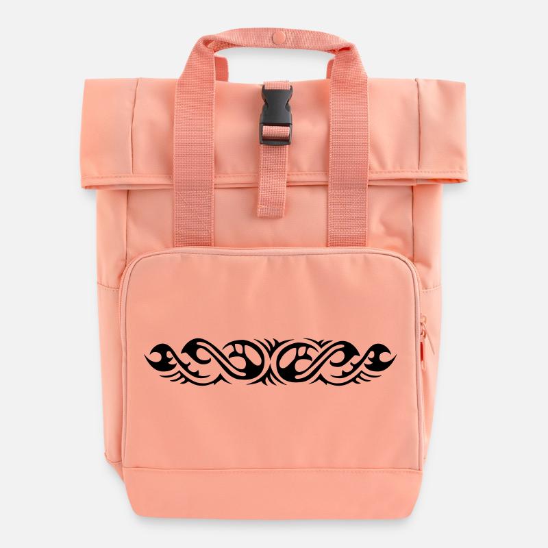 Tribal 7 von Helfspawn - Rolltop Rucksack mit zwei Griffen - Chintzrosa