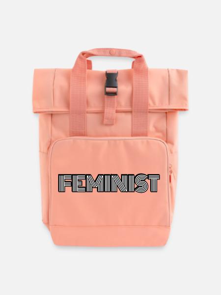 Feministin - Rolltop Rucksack mit zwei Griffen - Chintzrosa