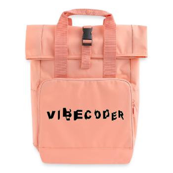 VibeCoder Glitch Neon - Roll Top Backpack with Two Handles - chintz rose - Front