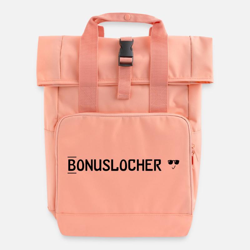 Bonus holes - Roll Top Backpack with Two Handles - chintz rose