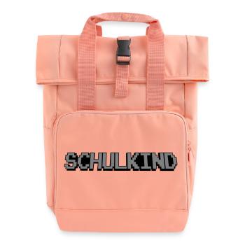 Schoolchild Pixel - Roll Top Backpack with Two Handles - chintz rose - Front